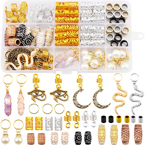 121pc Crystal Wire Charms for Braids Gold