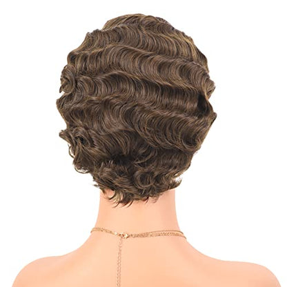 Finger Wave 20s Style Short Curly Synthetic Wig