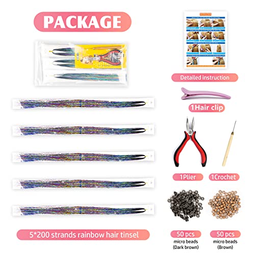 1000 Hair Strand Tinsel Kit with Tools - Hair Plus ME