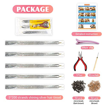 1000 Hair Strand Tinsel Kit with Tools - Hair Plus ME