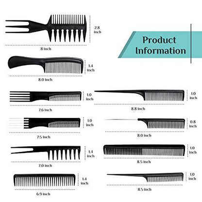 10PCS Hair Professional Styling Comb Set - Hair Plus ME