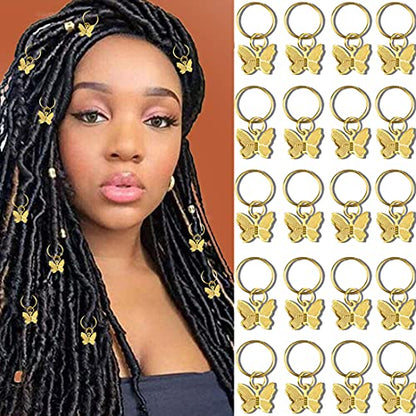 20PC Butterfly Hair Charms(Gold/Silver) - Hair Plus ME