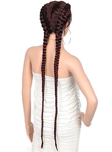 36” Extra Long Lace Front Dutch Twins Braided Wig with Baby Hair - Hair Plus ME