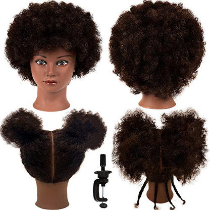 African Mannequin Head w/ 100% Human Hair - Hair Plus ME