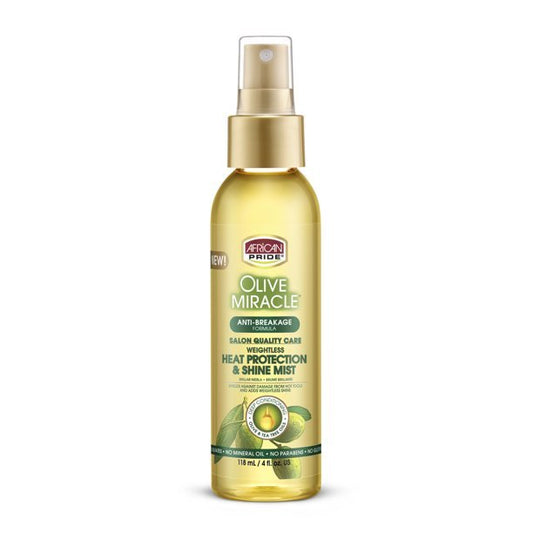 African Pride Olive Miracle Weightless Heat Protection & Shine Mist 4 OZ - Hair Plus ME