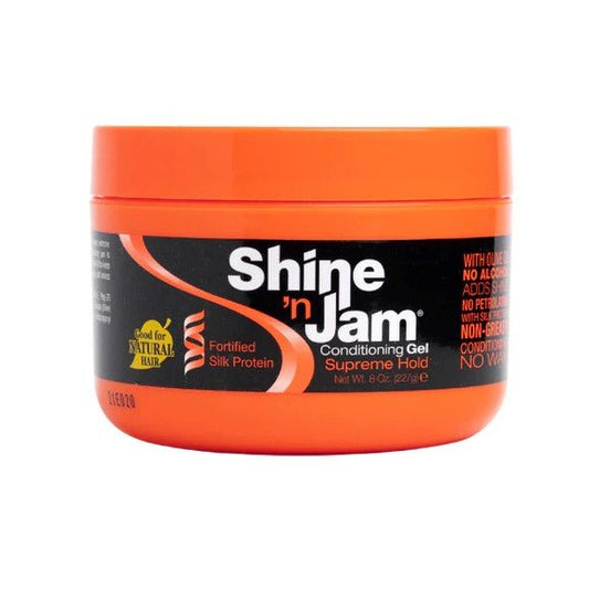 Ampro Shine 'n Jam Conditioning Gel Supreme Hold 8 OZ - Hair Plus ME