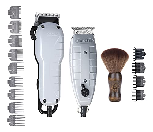 Andis Barber Combo-Powerful High-speed adjustable clipper blade & T-Outliner T-blade trimmer - Hair Plus ME