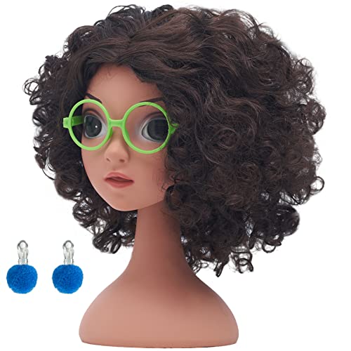 Encanto Kids wig w/ Green Glasses Blue Earrings Halloween Cosplay - Hair Plus ME