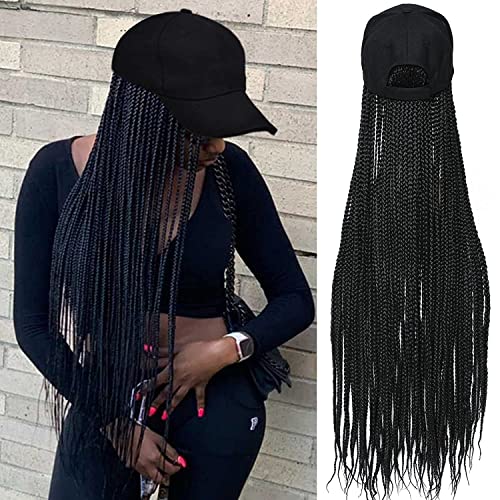 Box Braid Style Wig with Attached Hat - Hair Plus ME