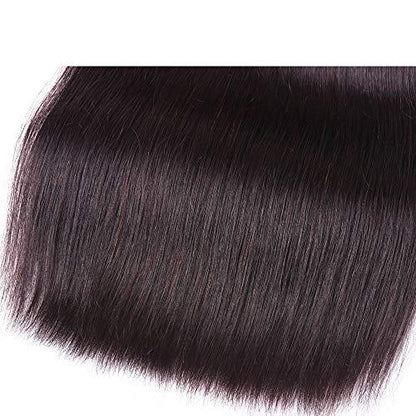 Brazilian Straight Virgin Hair 3 Bundles with Lace Closure - Hair Plus ME