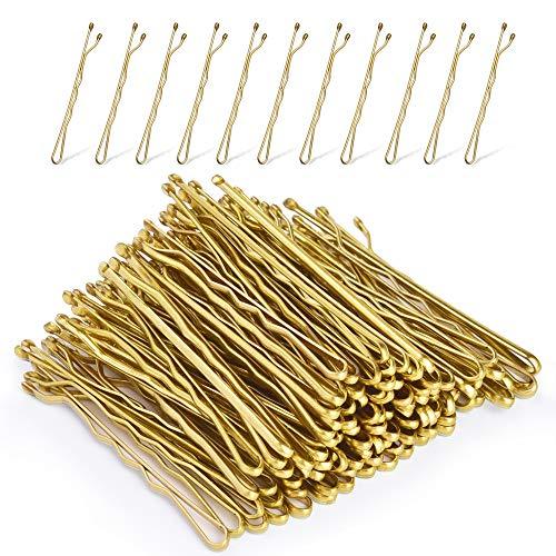 Gold Bobby Pins with Box 120-Count (Blonde,2.2 Inch) - Hair Plus ME