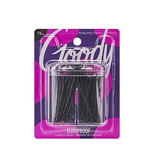 Goody Bobby Pin Box with Magnetic Top, Black, 75 Count - Hair Plus ME
