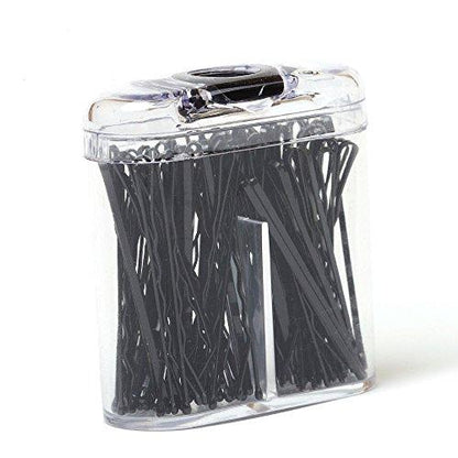 Goody Bobby Pin Box with Magnetic Top, Black, 75 Count - Hair Plus ME