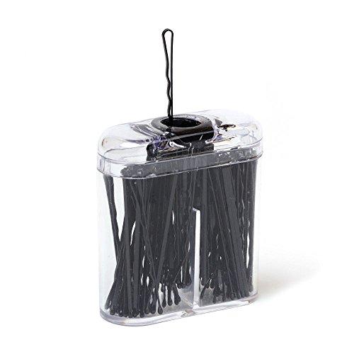 Goody Bobby Pin Box w/ Magnetic Top Black, 75 count