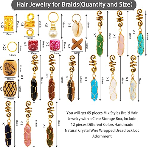 Handmade Crystal Wire Wrapped Hair Charms - Hair Plus ME