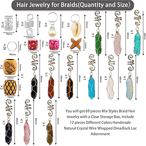 Handmade Crystal Wire Wrapped Hair Charms - Hair Plus ME