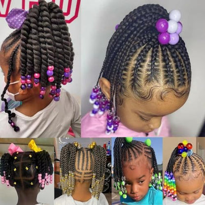 Kids Ponytail Hair Extension Braids w/ Bows and Beads - Hair Plus ME