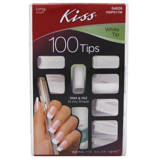Kiss Plain Nail Kit – White Tip - Hair Plus ME
