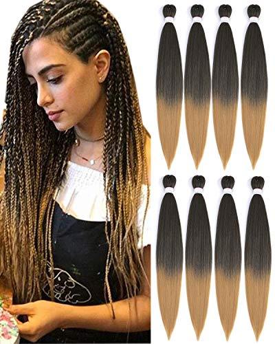 Pre Stretched Braiding Hair Grey - 8 Packs. 24 Inch Two Tone Mixed - Hair Plus ME