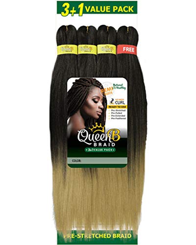 Queen B 3 + 1 Free Value Pack Braiding Hair 50" - Hair Plus ME
