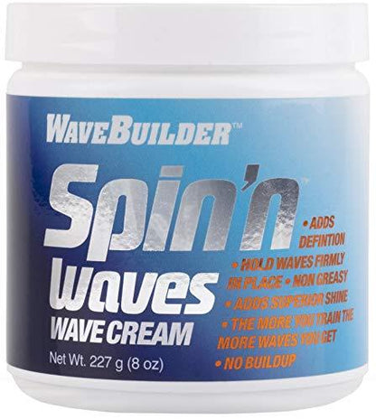 WaveBuilder Spin'n Waves Wave Cream | Non Greasy Adds Superior Shine on Hair, 8 oz - Hair Plus ME