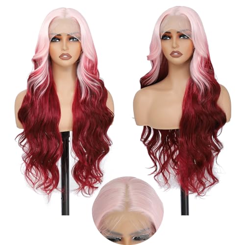 X-TRESS 28" Two tone Pink Lace Front Wig - Hair Plus ME